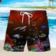 Men's Board Shorts Swim Shorts Swim Trunks Summer Shorts Beach Shorts Drawstring with Mesh lining Elastic Waist Graphic Fish Ocean Breathable Quick Dry Short Holiday Beach Hawaiian Designer 1 2