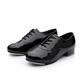 Women's Tap Shoes Practice Professional Comfort Shoes Heel Lace-up Flat Heel Round Toe Lace-up Kid's Adults' Black White