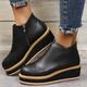 Women's Boots Platform Boots Plus Size Outdoor Daily Solid Color Booties Ankle Boots Winter Platform Wedge Heel Pointed Toe Elegant Casual Minimalism Walking PU Zipper Light Brown Black Navy Blue