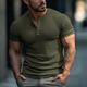 Men's Henley Shirt Men Ribbed Knit Collar Tee Ribbed Knit tee Tee Top Plain Pit Strip Henley Street Vacation Short Sleeves Clothing Apparel Fashion Designer Basic