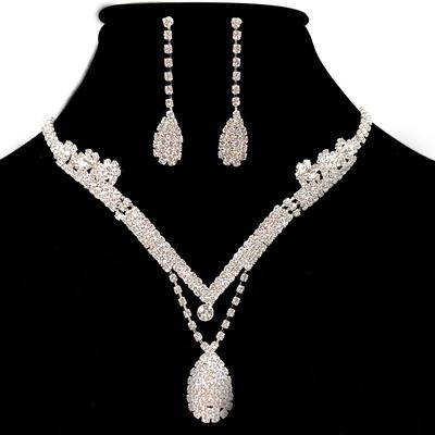 1 set Jewelry Set Drop Earrings For Women's Synthetic Diamond Wedding Party Gift Rhinestone Vintage Style Geometrical Link / Chain Drop Teardrop