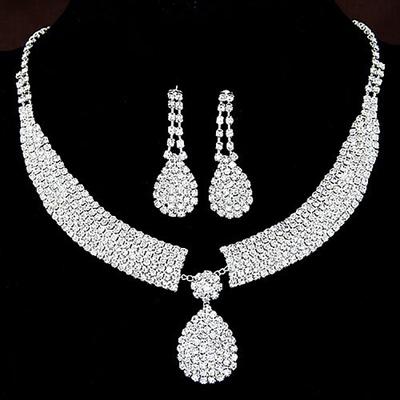 1 set Jewelry Set Drop Earrings For Women's Synthetic Diamond Wedding Party Gift Rhinestone Vintage Style Geometrical Link / Chain Drop Teardrop