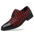 Men's Shoes Oxfords Derby Shoes Leather Shoes Dress Shoes Dress Loafers Walking Business Chinoiserie British Christmas Daily Xmas Leather Synthetics Warm Lace-up Dark Red Black Blue Spring Fall