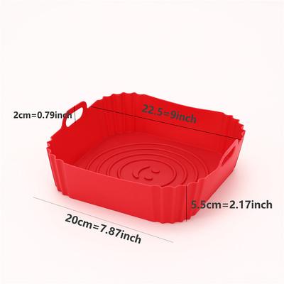 Food Grade Silicone Air Fryer Baking Pan with Oil Absorbing Paper - High Temperature Resistant