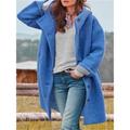 Women's Winter Coat Teddy Coat Street Daily Wear Vacation Fall Winter Short Coat Regular Fit Warm Breathable Stylish Casual Street Style Jacket Long Sleeve Plain with Pockets Black Royal Blue Fuchsia