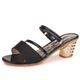 Women's Sandals Dress Shoes Sparkly Sandals Party Daily Solid Color Summer Block Heel Low Heel Chunky Heel Open Toe Elegant Casual PU Leather PU Loafer Black Silver Gold