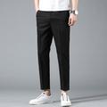 Men's Dress Pants Trousers Casual Pants Plain Breathable Ankle-Length Formal Wedding Business Casual Skinny Skinny Black White Micro-elastic