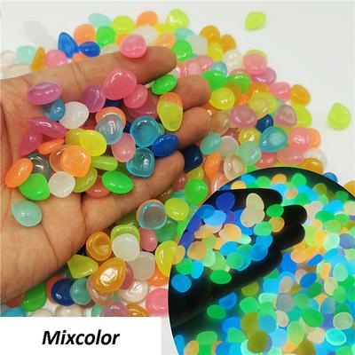 500 Pcs Glow in the Dark Garden Pebbles For Sidewalk Garden Terrace Lawn Garden Patio Fish Tank Aquarium Decoration Glow Stone