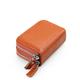 RFID Blocking Leather Coin Purse Twin Golden Metal Zippers Sectioned Concertina 9 Credit Card Case 4 Pocket money Case