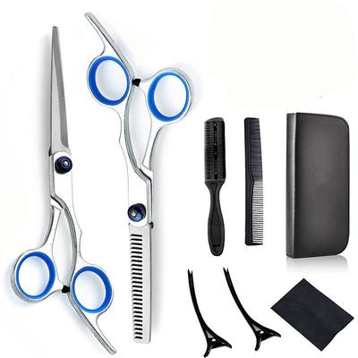 Hair Cutting Scissors Kits 10 Pcs Stainless Steel Hairdressing Shears Set Professional Thinning Scissors For Barber Home Use