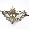 Halloween Ball Party Mask Retro Prince Flat Head Mask Antique Bronze Half Face Mask Black Decorative Men's and Women's