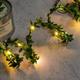 Solar Vine String Lights Ivy Lights LED Artificial Rattan Green Plant LED Solar String Light Outdoor Waterproof Led String Hanging Lights for Yard Fence Wall Hanging Wedding Decoration