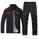 Men's Tracksuit Sweatsuit 2 Piece Full Zip Street Winter Long Sleeve Mesh Thermal Warm Windproof Breathable Gym Workout Running Jogging Sportswear Activewear Striped Dark Grey Dark Blue Red / Jacket