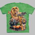 Kids Boys T shirt Short Sleeve 3D Print Lion Tiger Animal Blue Children Tops Spring Summer Active Fashion Daily Regular Fit 3-12 Years