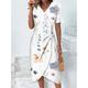 Women's Sheath Dress Wrap Dress Print Dress Floral Print Asymmetrical V Neck Midi Dress Daily Date Short Sleeve Summer Spring