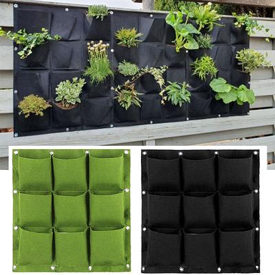 9 Pockets Vertical Garden Grow Bags Plant Wall Hanging Planting Pots Green Black Grow Planter Vegetable Gardening Supplies