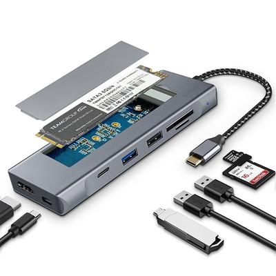 2023 NEW 8-in-1 USB Hub With Disk Storage Function USB Type-c to HDMI-Compatible Laptop Dock Station For Macbook Pro Air M1 M2
