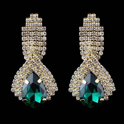 Women's AAA Cubic Zirconia Drop Earrings Pear Cut Drop Luxury Vintage Imitation Diamond Earrings Jewelry White / Dark Green / Red For Party Wedding Engagement 1 Pair