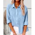 Women's Shirt Blouse Long Cotton Top White Cotton Top Linen Plain Casual Button Pocket Black Long Sleeve Fashion Neon Bright Shirt Collar Spring Fall