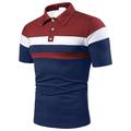 Men's Tennis Shirt Polo Shirt Casual Daily Collar Polo Collar Short Sleeve Business Rainbow Patchwork Regular Fit Red Navy Blue Light Grey Tennis Shirt
