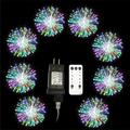 8pcs Firework Lights Christmas Decorations Starburst Total 800LEDs Copper Wire Fairy Twinkle Lights Plug in String Lights Remote Control 8 Modes Waterproof Starburst Lights for Christmas Birthday Bedroom Corridor Patio Wedding