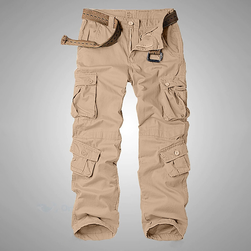 Men's Cargo Pants Cargo Trousers Pocket Plain Comfort Breathable Outdoor Daily Going out Fashion Casual Gray Green Yellow camouflage