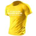 Graphic Prints Letter Printed Yellow Red Blue T shirt Tee Graphic Tee Men's Graphic Cotton Blend Shirt Casual Shirt Short Sleeve Comfortable Tee Outdoor Street Summer Fashion Designer Clothing S M L