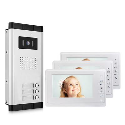 Apartment Video Door Phone Intercom Doorbell Camera 7 Inch LCD Display Monitor for One to Three Family Camera 700TVLine CMOS 3.6mm Lens Hands-free