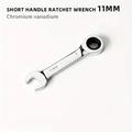 1pc 6mm-19mm Reversible Combination Stubby Single Wrench Stubby Combination 72 Tooth Ratchet Socket Spanner Nut Repair Tools