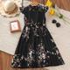 Kids Girls' Dress Floral Dress Floral Short Sleeve Casual Fashion Daily Cotton Knee-length Casual Dress A Line Dress Floral Dress Summer Spring 5-12 Years Multicolor Black Pink