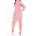 Women's Fleece Adult Onesies Onesie Pajamas Fluffy Fuzzy Warm Pajama Pure Color Plush Casual Comfort Home Daily Bed Sherpa Warm Hoodie Long Sleeve Fall Winter Black Pink