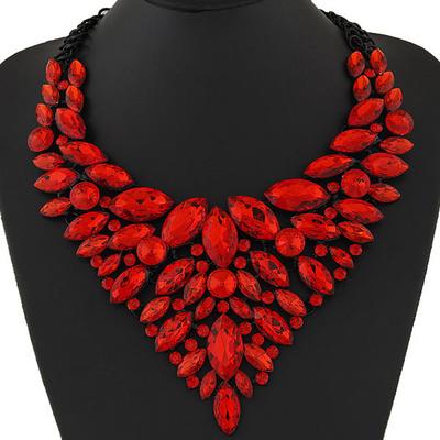 1PC Statement Necklace Crystal Necklace For Women's Wedding Party Evening Alloy Retro Alphabet Shape Precious