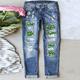 Women's Jeans Denim Solid Colored Full Length Medium Waist Fashion Trousers Daily Wear Casual Daily Deep Green Deep Pink S M Spring, Fall, Winter, Summer