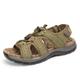 Men's Sandals Outdoor Hiking Sandals Comfort Sandals Hand Stitching Hiking Casual Beach Daily Beach Cowhide Waterproof Breathable Comfortable Magic Tape dark brown Khaki green khaki green A Summer