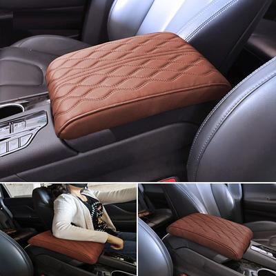 1 Pcs Wave Embroider PU Leather Car Armrest Mat Center Console Arm Rest Protection Cushion Auto Armrests Storage Box Cover Pad