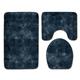 Set of 3 Pieces Bathroom Rug, U Shaped Contour Rug Toilet lid Cover, Marble Texture Bath mat, Non Slip Soft Absorbent Polyester Carpet