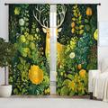 2 Panels Curtains For Living Room Bedroom, Flowers Curtain Drapes for Bedroom Door Kitchen Window Treatments Thermal Insulated Room Darkening