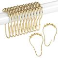 Set of 12 Stainless Steel Shower Curtain Hooks Rings Shower Curtain Rings and Hooks for Bathroom Shower Rods Curtains