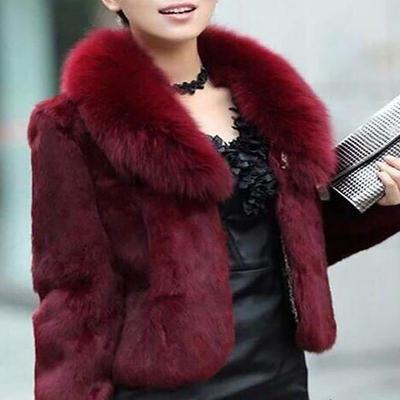 Shrug Bridal's Wraps Coats / Jackets Elegant Long Sleeve Faux Fur Wedding Wraps With Pure Color For Wedding Fall