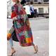 Women's Overcoat Winter Long Pea Coat Butterfly Abstract Print Trench Coat Fall Open Front Lapel Coat Oversized Casual Jacket Long Sleeve Floral Color Block