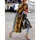 Women's Overcoat Winter Long Pea Coat Butterfly Abstract Print Trench Coat Fall Open Front Lapel Coat Oversized Casual Jacket Long Sleeve Floral Color Block