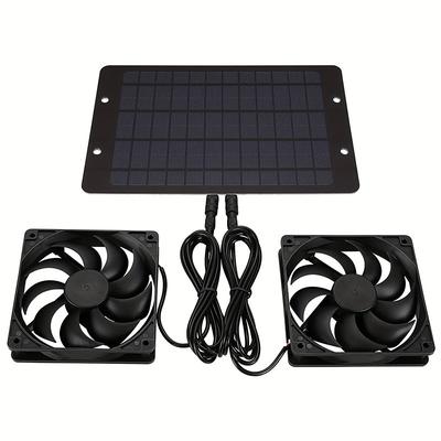 1pc Solar Powered Electric Ventilator 10W/12V Dual Fan Suitable For Small Chicken House Greenhouse Shed Pet House Window Exhaust Pipe Solar Wind Power