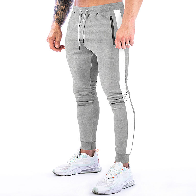 Men's Joggers Drawstring Zipper Pocket Pants / Trousers Athletic Athleisure Spring Fall Winter Cotton Soft Moisture Wicking Breathable Gym Workout Training Exercise Sportswear Activewear Stripes