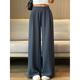 Women's Dress Pants Wide Leg Maillard Trousers Full Length Pocket Baggy Micro-elastic High Waist Fashion Streetwear Work Street Black Blue M L Summer Fall