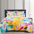 Floral Dopamine Colored Pattern Duvet Cover Set Comforter Set Soft 3-Piece Luxury Cotton Bedding Set Home Decor Gift King Queen Full Size