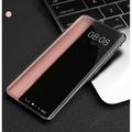 Mirror PU Leather Phone case For Huawei P40 P30 P20 Pro Lite Flip Protective Cover for Huawei Mate 40 30 20 Pro Lite Sleep wake View Clear View Standing Luxury Smart Mirror Flip Cover