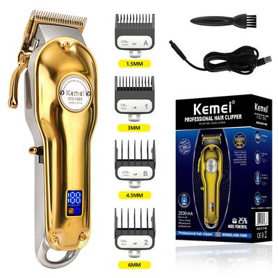 Professional Barber Hair Clipper Rechargeable Electric T-Outliner Finish Cutting Machine Beard Trimmer Shaver Cordless USB Hair Clipper