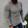 Men's Pullover Sweater Jumper Ribbed Knit Regular Knitted Solid Color Crew Neck Modern Contemporary Work Daily Wear Clothing Apparel Winter Black Yellow S M L
