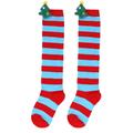 Kids Girls' Stockings red and white-thin green and white strips blue and red stripsStriped Print Spring Fall Cute Home 3-12 Years