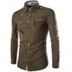 Men's Party Shirt Solid Colored Collar Classic Collar Daily Basic Long Sleeve Slim Tops Military Wine Black Army Green / Fall / Spring /Summer/ Dress Shirts /Wedding
